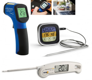 THERMOMETERS, TIMER AND SCALES