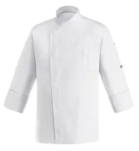 White chef jacket with press buttons by Ego Chef