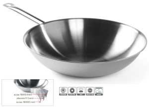 Wok acciaio inox