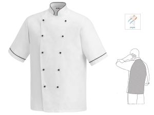 Veste de cuisine à manches courtes Elegance