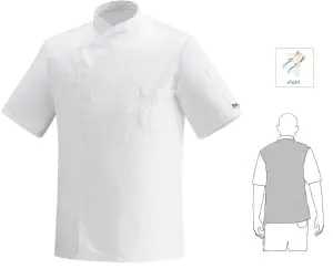 WHITE Basic Short Sleeve Chef Jacket