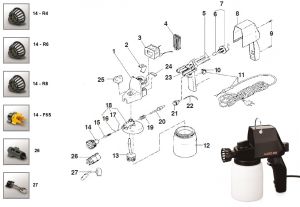 Pièces détachées pour pistolet pulvérisateur électrique Alexo 200