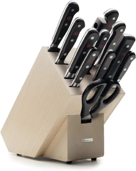 Beech block complete with 10 knives and 2 accessories Classic Series by Wusthof