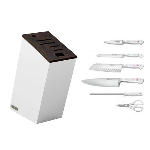 Bloc blanc complet avec couteau santoku Classic White Series de Wusthof