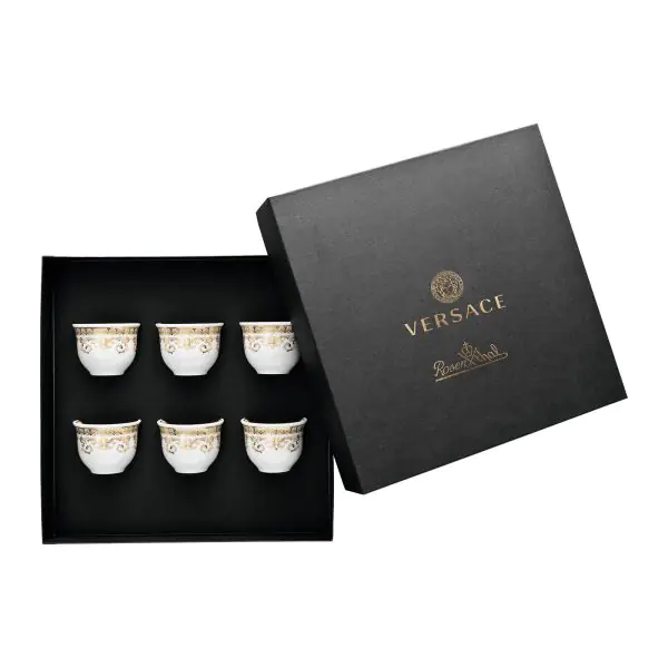 Set de 6 verres - tasses sans anse collection Medusa Gala par Versace