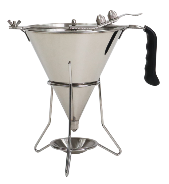 Stainless steel funnel with holder