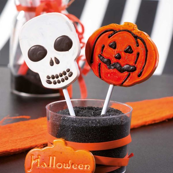 Lollipop pumpkin and skull by Martellato Professional