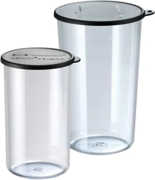 Set of 2 glasses 400 ml + 600 ml with lid by Bamix