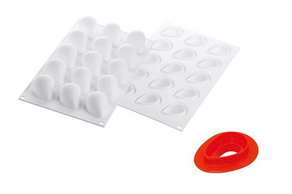 Silicone mould 15 STRAWBERRIES + Cutter by Silikomart Professional