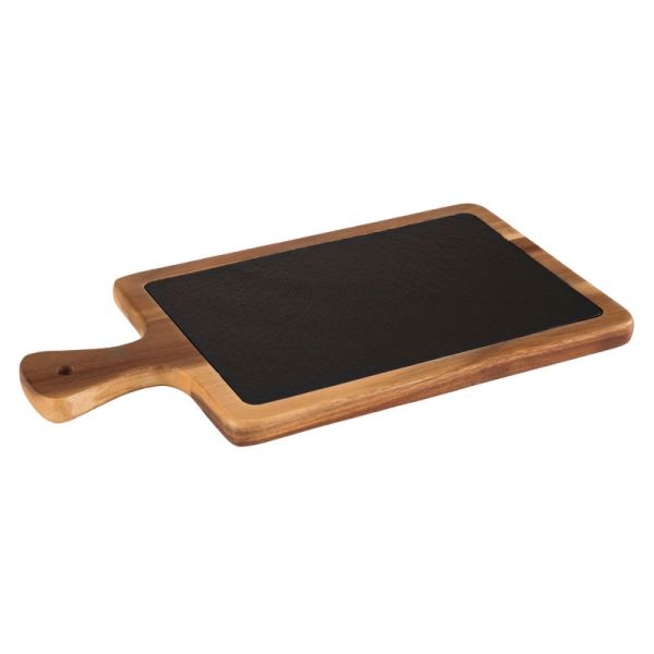 Rectangular acacia wood and slate chopping board cm. 26,0 x 18,0 - h 2,0 cm