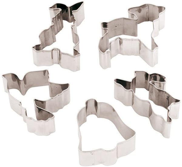 Set 5 Pezzi Tagliapasta per Biscotti di Pasqua, Acciaio Inox