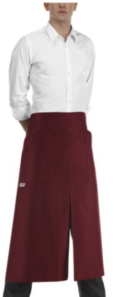 Bordeaux apron with side pockets and slit