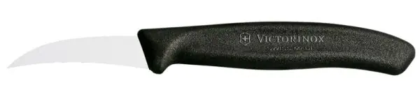 Coltello spelucchino curvo manico nero di Victorinox 