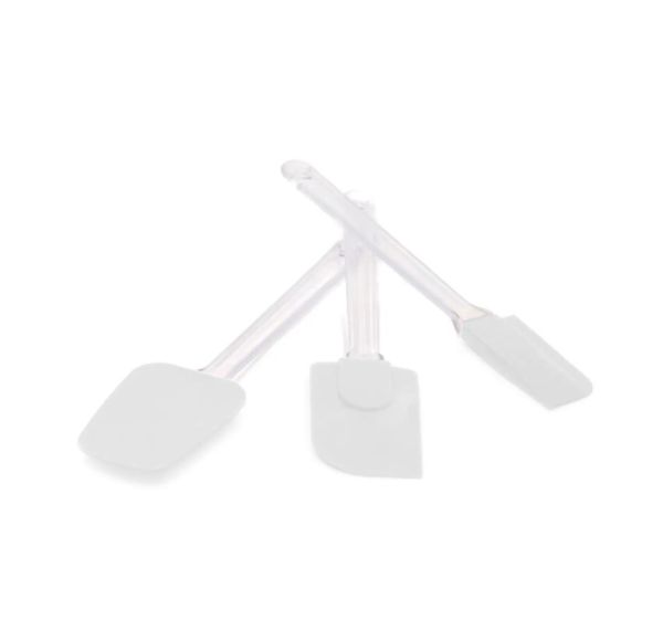 Set of 3 white silicone spatulas from Silikomart Professional