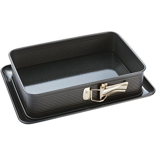 Moule à gâteau rectangulaire 32 x 23 cm. pour gâteaux et lasagnes avec base en émail Deluxe