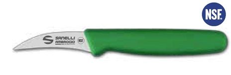 Coltello spelucchino curvo cm. 7 manico verde di Sanelli Ambrogio