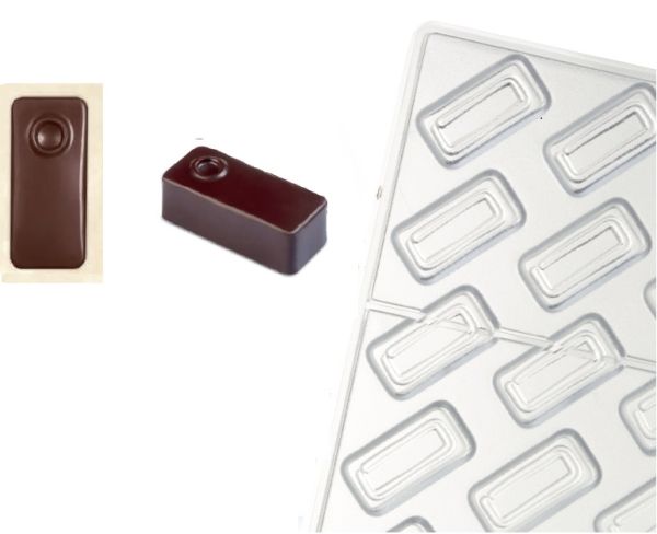 Artisanal Pralines mould for chocolate Rectangular Point