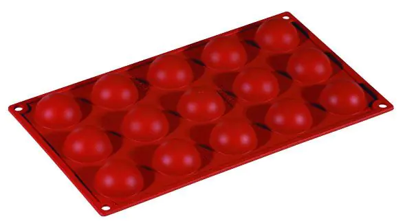 FORMAFLEX 175 x 300 mm multiportion silicone mould - 15 semisphere indents