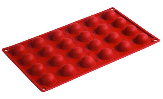 FORMAFLEX 175 x 300 mm multiportion silicone mould - 24 semisphere indents