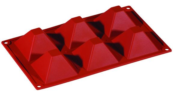 FORMAFLEX 175 x 300 mm multiportion silicone mould - 6 pyramid indents 71 x 71 x h 40 mm, vol. 92 ml