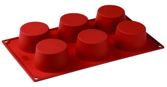 FORMAFLEX 175 x 300 mm multiportion silicone mould - 6 muffin indents Ø 70 x h 40 mm, vol. 130 ml