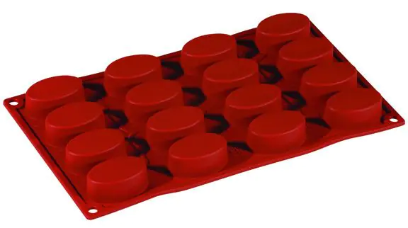 FORMAFLEX 175 x 300 mm multiportion silicone mould - 16 mini oval indents 53 x 33 x h 20 mm, vol. 28 ml