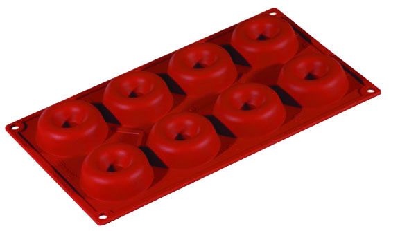 FORMAFLEX 175 x 300 mm multiportion silicone mould - 8 savarin indents Ø 65 x h 21 mm, vol. 49 ml