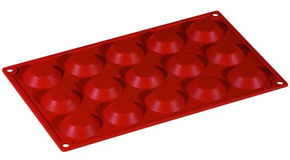 FORMAFLEX 175 x 300 mm multiportion silicone mould - 15 mini tartelletta indents Ø 45 x h 10 mm, vol. 12 ml