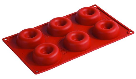 FORMAFLEX Stampo in silicone multiporzione 175 x 300 mm - 6 impronte savarin  Ø 72 x h 23 mm, vol. 67 ml