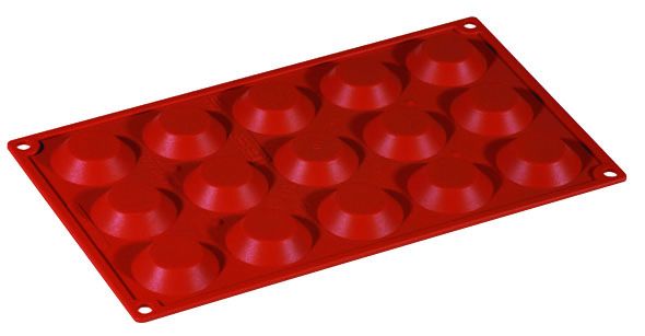 FORMAFLEX Stampo in silicone multiporzione 175 x 300 mm - 15 impronte tartelletta Ø 50 x h 15 mm, vol. 20 ml