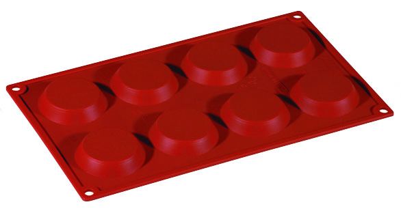 FORMAFLEX Stampo in silicone multiporzione 175 x 300 mm - 8 impronte florentine Ø 60 x h 12 mm, vol. 27 ml