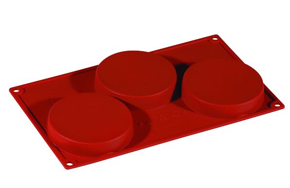 FORMAFLEX Moule en silicone multi-portions 175 x 300 mm - 3 empreintes de disques pour biscuits