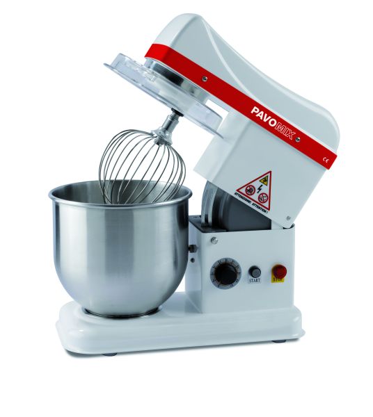 6,5 lt planetary bench mixer - dim. 230x410x420 mm - Whisk, blade and hook included