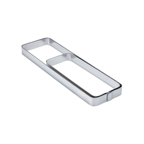 Fascia inox rettangolare angoli arrotondati 180 x 60 x h 20 mm - 2/4 porzioni