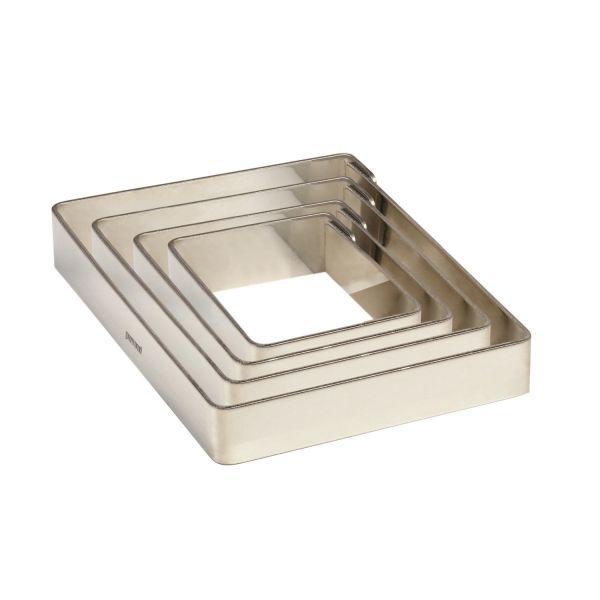 Fascia inox quadrata 120 x 120 x h 20 mm - 2/4 porzioni