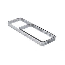 Fascia inox microforata rettangolare angoli arrotondati 190 x 80 x h 20 mm - 2/4 porzioni