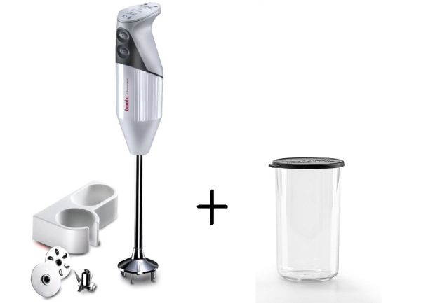 Gastro 350: Mixer Frullatore versione professionale di Bamix + Bicchiere con coperchio 400 ml.