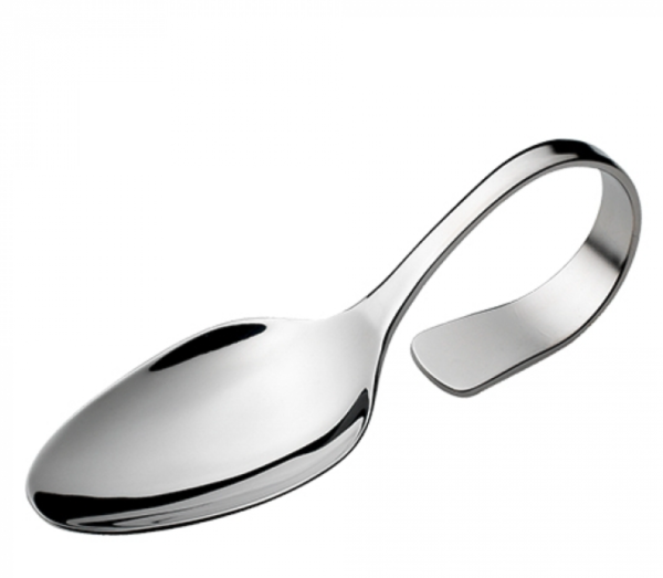 Single-serving buffet spoon in stainless steel