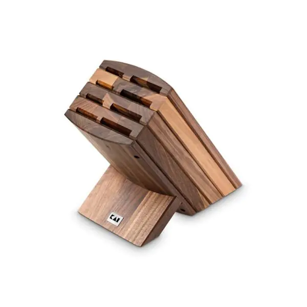 Walnut wood knife block by Kai Shun