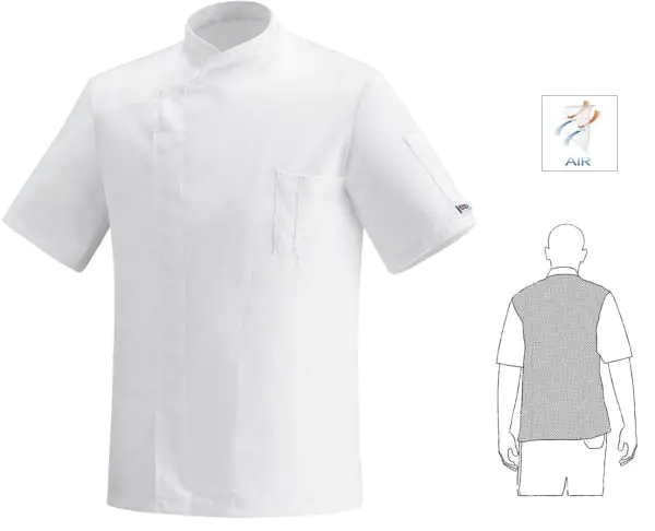 WHITE Basic Short Sleeve Chef Jacket