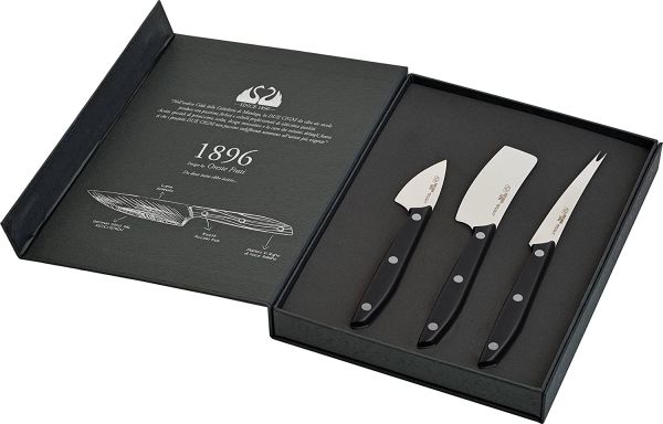 Cheese Set Black Handle 1896 Line Due Cigni Cutlery 