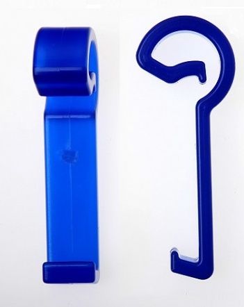 Mold closing hook in polycarbonate Blue colour