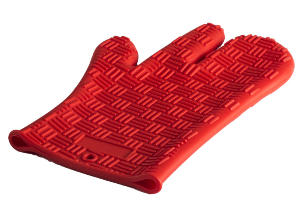 Guanto da forno in silicone colore rosso