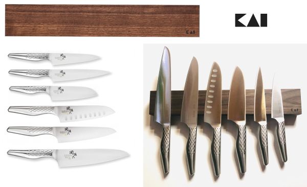 Magnetic bar complete with 6 knives Seki Magoroku Shoso Series by Kai