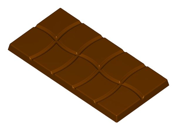 Moule en polycarbonate pour chocolats  Tablettes ondulées