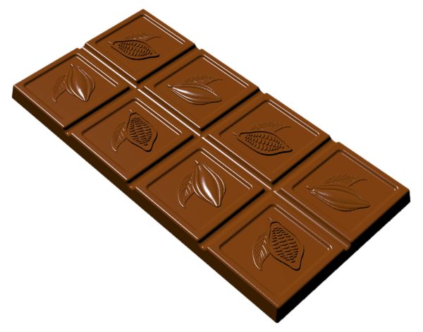 Stampo in policarbonato per cioccolato Tavoletta 100 gr. con Cabosse in rilievo