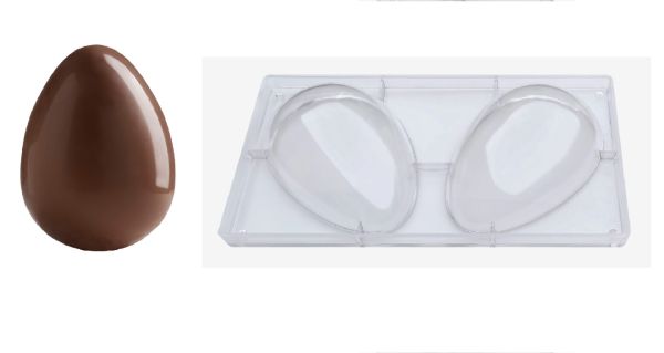 Polycarbonate mould for chocolate Easter Eggs weighing 200 g.