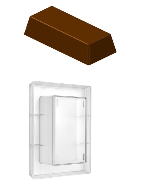 Polycarbonate mould for a 1000 g nougat bar.