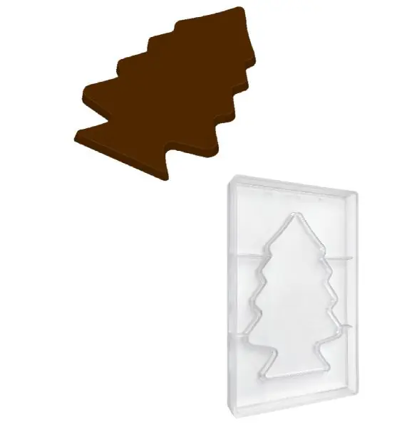 Stampo in policarbonato per tavoletta a forma di albero di Natale di 220 - 265 gr.