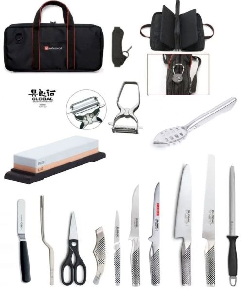 Valigetta Chef Specialist completa di coltelli Global e Accessori Wusthof